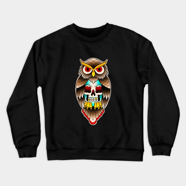 Owl & Skull Crewneck Sweatshirt by Tattoos By A.G.